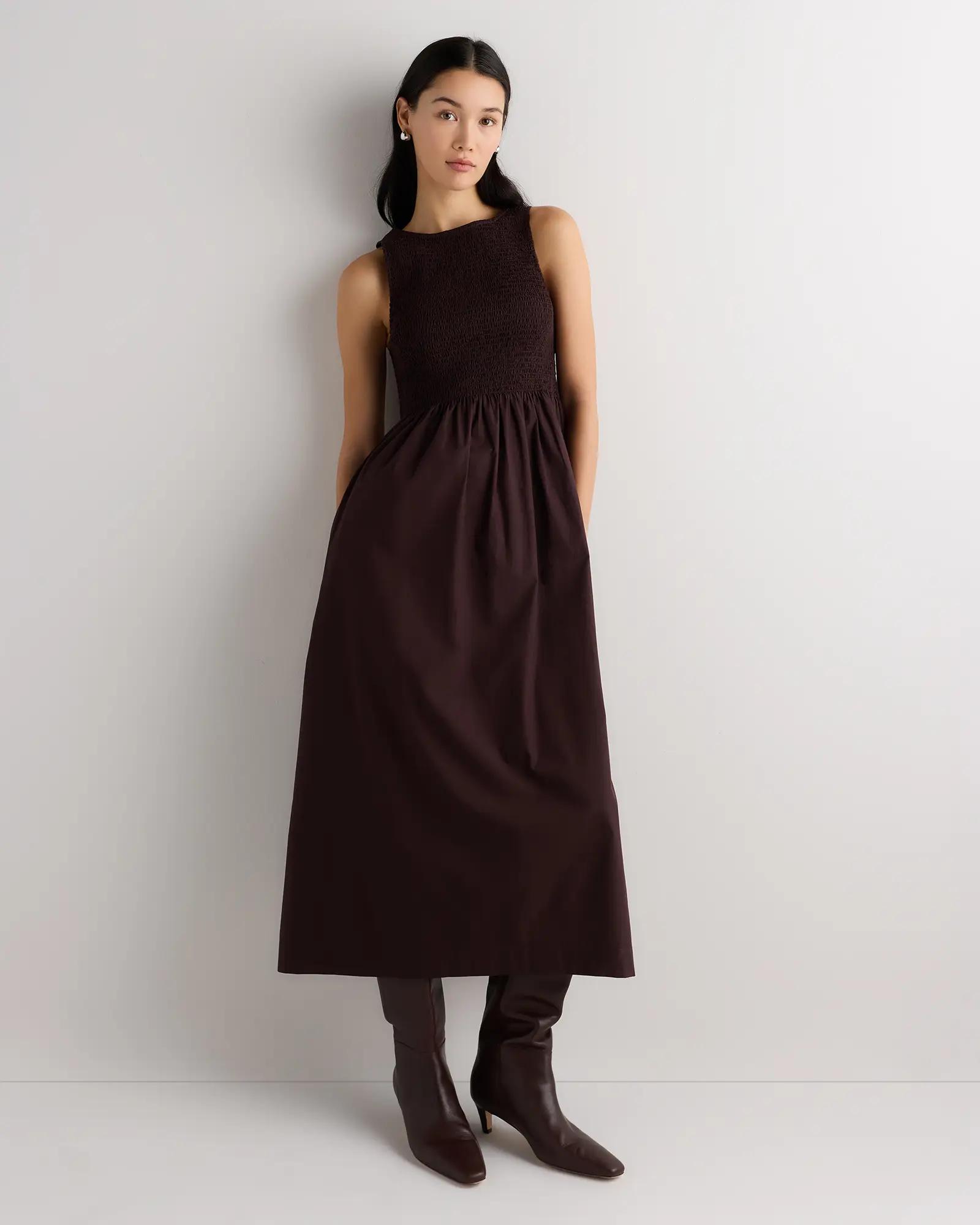 Smocked midi dress